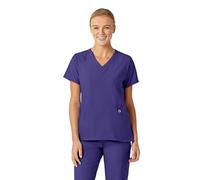 WonderWink 6155AGRAPSM W123 Women's Stylized V-Neck Top, Grape, Standard-S Size