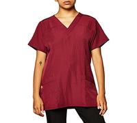 WonderWink 6214AWINXL Four-Stretch Women's V-Neck Top, Wine, Standard-XL Size
