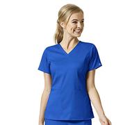 WonderWink 6319AROYASM PRO Women's 4 Pocket V-Neck Top, Royal, Standard-S Size