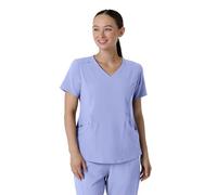 WonderWink Renew Women's V-Neck Scrub Top, Ceil Blue, Medium