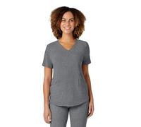 WonderWink Renew Women's V-Neck Scrub Top, Grey Heather, Medium