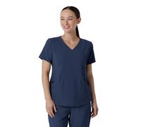 WonderWink Renew Women's V-Neck Scrub Top, Navy, Small