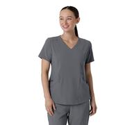 WonderWink Renew Women's V-Neck Scrub Top, Pewter, Large