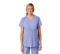 WonderWink Women's Maternity V-Neck Top Medical Scrubs, Ceil Blue, M