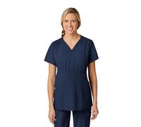 WonderWink Women's Maternity V-Neck Top Medical Scrubs, Navy, M