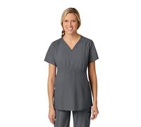 WonderWink Women's Maternity V-Neck Top, Pewter, 2X