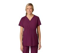 WonderWink Women's Maternity V-Neck Top, Wine, S