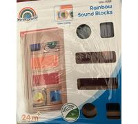 Wonderworld Montessori Wooden Rainbow Sound Blocks Sensory Activity Toy In Box