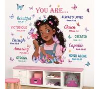 wondever Black Girl Magic Wall Decals Butterflies Quotes Wall Stickers | Peel and Stick, Removable, Wall Art Decals, Wall Decoration, Kids Room, Girls Bedroom Baby Nursery Playroom Decor