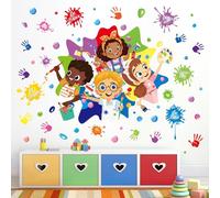 wondever Colorful Paint Inspirational Quotes Wall Stickers Painting Ink Splatter Splotches Motivational Lettering Peel and Stick Wall Art Decals for School Classroom Kids Room