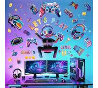 wondever Gamer Wall Stickers Gamer Controller Video Gaming Joystick Peel and Stick Wall Art Decals for Teenagers Boy Bedroom Playroom