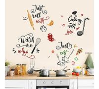wondever Kitchen Food Wall Stickers Kitchenware Lettering Peel and Stick Wall Art Decals for Cupboard Dining Baking Room Restaurant