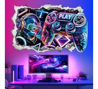 wondever Large 3D Game Wall Stickers Gamer Controller Video Gaming Peel and Stick Wall Art Decals for Boys Bedroom Kids Room Playroom
