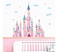 wondever Pink Castle Wall Decals Fairy Tale Peel and Stick Wall Stickers