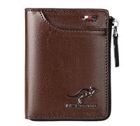 WondFans Luvtoo Kangaroo Men’s RFID Blocking Wallet, Multi-Function Credit Card Holder (Brown)