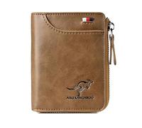 WondFans Luvtoo Kangaroo Men’s RFID Blocking Wallet, Multi-Function Credit Card Holder (Khaki)