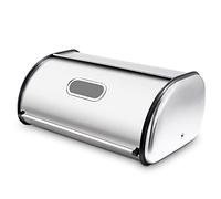 wondihao Stainless Steel Bread Box for Kitchen Countertop, Extra Thick Sturdy Bread Storage Container Large Bread Keeper Roll Up Style， Capacity Bread Keeper, 17 x 11 x 7.5 Inches