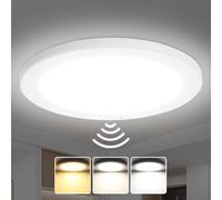 Wondlumi 18W LED Ceiling Light with Motion Sensor, 3000K/4500K/6000K 3CCT 1800LM Round Ultra Slim Ceiling Lights PIR Motion Detector Indoor 240V for Hallway, Stair, Balcony, Garage