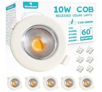 Wondlumi 6X 10W LED Downlights for Ceiling Ultra Slim COB IP44 Warm White