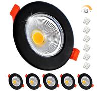 Wondlumi 6X 10W Recessed Ceiling Lights Dimmable COB Black 850lm Cool White