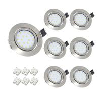 Wondlumi 6X 5W Recessed Ceiling Lights, 5W Ultra Slim LED Spot Lights for Ceiling, Brushed Chrome LED Spotlights Warm White 240V, Cutout Ø65-80mm