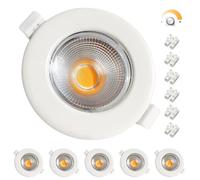Wondlumi 6X LED Downlights Ceiling Dimmable 10W, COB Ultra Slim Spot Light for Bedroom Living Room Kitchen, LED Recessed Ceiling Lights Warm White 3000K, Cutout Ø65-85mm