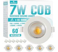 Wondlumi 6X LED Recessed Ceiling Lights 7W COB White Downlights for Ceiling 240V 600lm Ultra Thin Round Cool White 5000K Spotlights for Bedroom Living Room