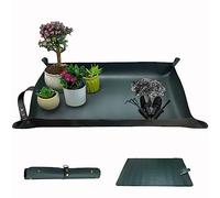 WondMall Plant Repotting Mat, 30" X 18", Dark Green Leather, Indoor Use