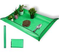 WondMall Plant Repotting Mat,Extra Large Waterproof Potting Mats,Foldable Potting Mat for Indoor Plant Transplanting and Dirt Control,Portable Gardening Mats for Repotting(43''*30'',Green)