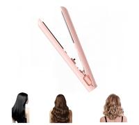 Wondolla Curling Iron, Mini Dual Purpose Curling Iron, 2025 Upgrade 2 in 1 Mini Curlings Wand & Flat Irons Hair Straightener, Dual Purpose, for Travel, Rapid Heating (Pink)
