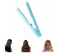 Wondolla Curling Iron, Mini Dual Purpose Curling Iron, 2025 Upgrade 2 in 1 Mini Curlings Wand & Flat Irons Hair Straightener, Dual Purpose, for Travel, Rapid Heating (Blue)