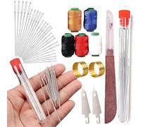 Wondolla Sewing Kit, Indefinitey Big Eye Steel Needles, Stainless Steel Sewing Kit, Sewing Tool Kit, Needle and Thread Kit, DIY Sewing Kit, Portable Sewing Supplies Accessories for Beginner (37PCS)