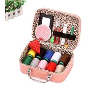 Wondolla Sewing Kit, Portable Sewing Kit in Faux Leather Case, Big Eye Steel Stitchery Needles Set with Thread, Stainless Steel Needles for Hand Stitchery, Travel Essentials Needle Point Set. (#C)