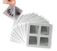 Wondora 100 Disposable Floor Drain Sticker, 10x10cm Floor Drain Sticker Square, Shower Drain Hair Catcher Mesh Stickers, Drain Mesh Stickers, for Laundry Kitchen Sink Bathtubs Blocking Human pet Hair