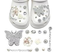 Wondora 12-Piece Shoe Charms - Removable Crystal Diamante Shoe Decorations, DIY Sandals Bling - Multi-Style for Adults & Teenage Girls - Party & Birthday Gift (Dragonflies)