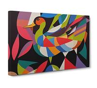 Wondrous Abstract Duck Canvas Print | Gallery Wrapped 30mm Frame Wall Art | 30x20 inches | Ready to Hang | Abstract Bird Picture | Living Room Bedroom Lounge Office