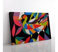 Wondrous Abstract Duck Canvas Wall Art Print Ready to Hang, Framed Picture for Living Room Bedroom Home Office Décor, 76x50 cm (30x20 Inch)