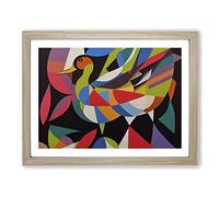 Wondrous Abstract Duck Framed Print | A2 Oak Framed Wall Art | Ready to Hang | Abstract Animal Picture | Living Room Bedroom Lounge Office