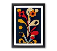 Wondrous Abstract Flowers No.6 Framed Print | A4 Black Framed Wall Art | Ready to Hang | Abstract Floral Picture | Living Room Bedroom Lounge Office