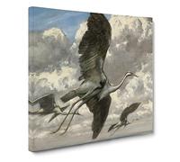 Wondrous Birds by Hans Thoma Classic Painting Canvas Wall Art Print Ready to Hang, Framed Picture for Living Room Bedroom Home Office Décor, 20x20 Inch (50x50 cm)