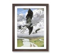 Wondrous Birds By Hans Thoma Classic Painting Framed Print | A2 Walnut Framed Wall Art | Ready to Hang | Classic Historical Picture | Living Room Bedroom Lounge Office