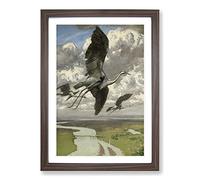 Wondrous Birds by Hans Thoma Framed Print | A2 Walnut Framed Wall Art | Ready to Hang | Modern Nature Picture | Living Room Bedroom Lounge Office