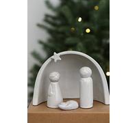 WONDROUS' DECO Porcelain Nativity Scene Set, Ceramic Holy Family Mini Nativity Figures, Small Modern Nativity Ornaments for Christmas Indoor Decoration, Unique Gift