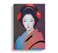 Wondrous Geisha Canvas Print | Gallery Wrapped 30mm Frame Wall Art | 30x20 inches | Ready to Hang | Modern Still Life Picture | Living Room Bedroom Lounge Office