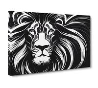Wondrous Lion Canvas Print | Gallery Wrapped 30mm Frame Wall Art | 30x20 inches | Ready to Hang | Abstract Animals Picture | Living Room Bedroom Lounge Office