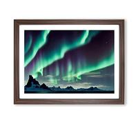Wondrous Northern Lights H1022 Framed Print for Living Room Bedroom Home Office Décor, Wall Art Picture Ready to Hang, Walnut A2 Frame (64 x 46 cm)