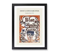 Wondrous Story By Ernst Ludwig Kirchner Exhibition Museum Painting Framed Print | A2 Black Framed Wall Art | Ready to Hang | Modern Historical Picture | Living Room Bedroom Lounge Office