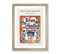Wondrous Story By Ernst Ludwig Kirchner Exhibition Museum Painting Framed Print | A4 Oak Framed Wall Art | Ready to Hang | Modern Historical Picture | Living Room Bedroom Lounge Office