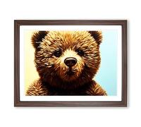 Wondrous Teddy Bear Framed Print | A2 Walnut Framed Wall Art | Ready to Hang | Modern Animal Picture | Living Room Bedroom Lounge Office
