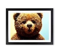 Wondrous Teddy Bear Framed Print | A4 Black Framed Wall Art | Ready to Hang | Modern Animal Picture | Living Room Bedroom Lounge Office